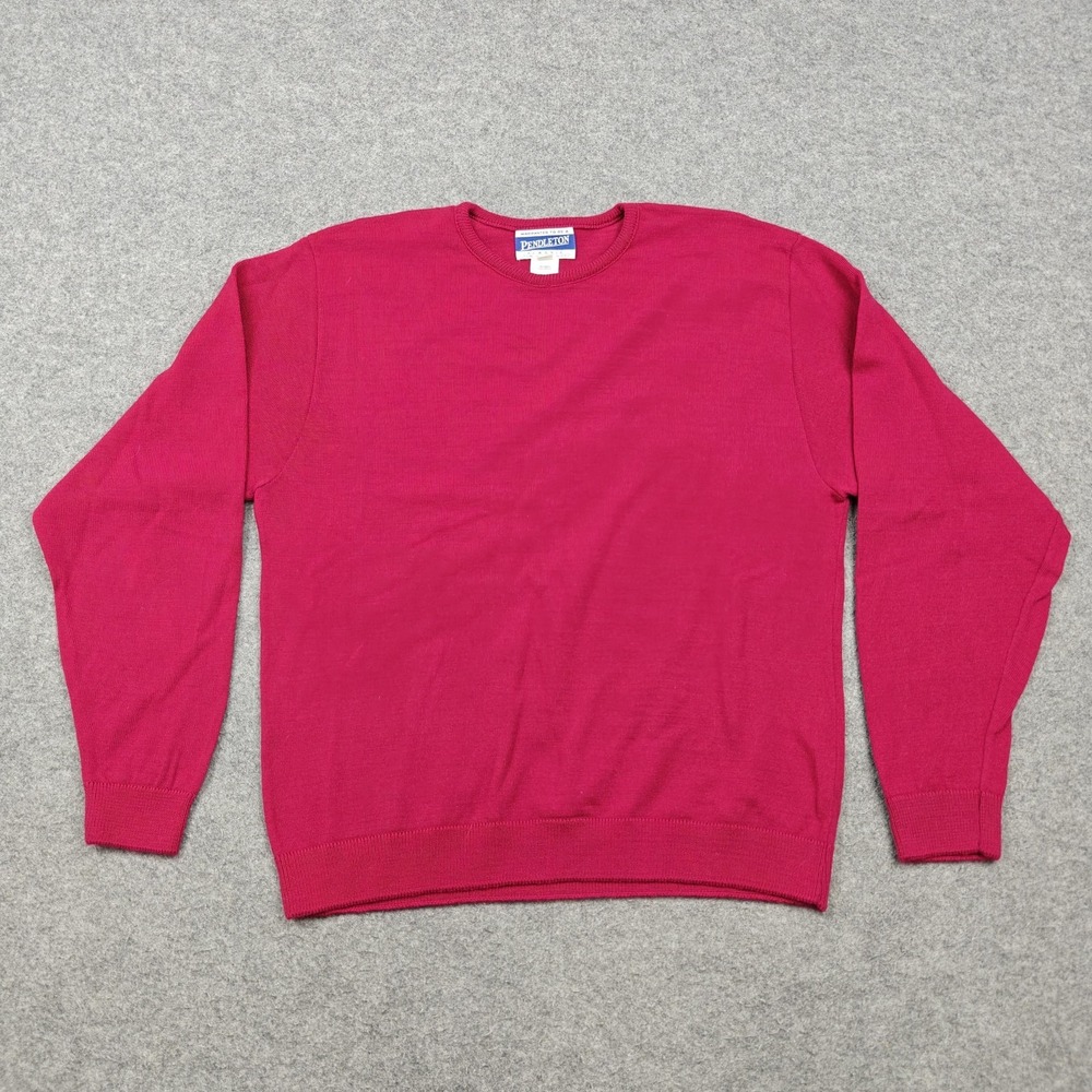 Vintage Pendleton Sweater Womens Large Pink 100% Wool Crewneck Knit USA Pullover